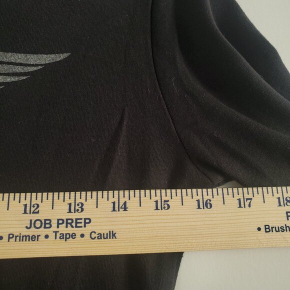 Harley Davidson Women's Baby Tee Small Black Long Sleeve Biker Grunge Alt - Picture 7 of 8